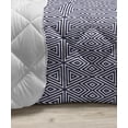 thumbnail image 3 of Navy Down Alternative Comforter, Folk Chinese Design Inspired Floral Swirls Classic Image, Microfiber Quilt for All Season, 5 Sizes, Royal and Sky Blue, by Ambesonne, 3 of 3