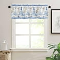 thumbnail image 7 of Navy Blue Coastal Kitchen Curtains, Summer Nautical 3-Piece Kitchen Curtain Valance and Tiers Set 24 Inch Length, Lighthouse Starfish Rod Pocket Half Window Curtains for Cafe Living Room Bathroom, 7 of 7