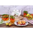 thumbnail image 5 of STP GOODS Red Currant Glass Mug Set of 4 pcs 11.2 fl oz (330 ml) Tea Mugs for Hot Beverages Coffee and Tea Mugs for Latte Cocoa Chocolate Glass Drinkware, Service for 4, Red Green Clear, 5 of 5