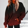 thumbnail image 2 of Womens Hoodies Casual Loose Gradient Color Long Sleeve Sweatshirts with Pocket Lightweight Comfortable Pullover Tops Red L, 2 of 5