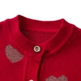 thumbnail image 3 of Xmarks Girls Sweater Cardigan Love/Star Print Knit Coat Long Sleeved Kids Sweaters Jacket Outfit 1-7Y, 3 of 9