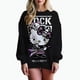 thumbnail image 1 of Sudadera con capucha informal holgada con estampado de Hello Kitty y grafiti de manga larga para mujer, primavera otoño 2024, sudaderas de cuello redondo de longitud media para mujer, 1 of 1