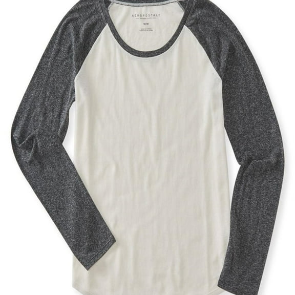 Aeropostale Womens Raglan Basic T-Shirt, Off-White, Juniors, Medium