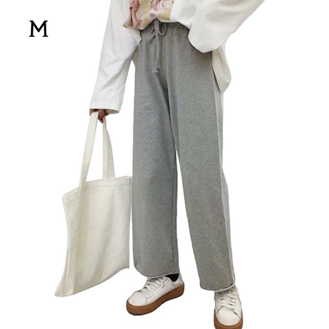 Pantalones deportivos Mujer Casual Suelto Cintura alta Pierna ancha Pantalón largo, Gris, M Inevent AP001468-01B
