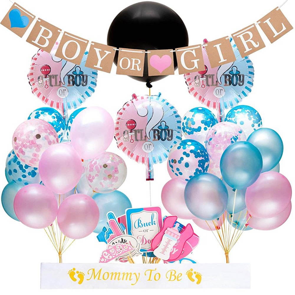 Baby Boys Or Girls Gender Reveal Complete Party Supplies Decoration Set