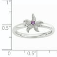 thumbnail image 4 of Amethyst Sterling Silver Starfish Ring, 4 of 8