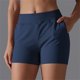 thumbnail image 1 of Puntoco Pantalones cortos de algodón para mujer, cintura elástica, verano, lisos, informales, con bolsillos, para salir, 1 of 5