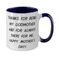 thumbnail image 2 of Godmother For, Thanks for being my godmother and for always there for me. Happy!, Inspirational Godmother Two Tone 11oz Mug, Cup From, 2 of 2