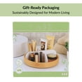thumbnail image 2 of Rotating Bathroom Organizer with 4 Compartments - Bamboo Base White Finish, 2 of 7