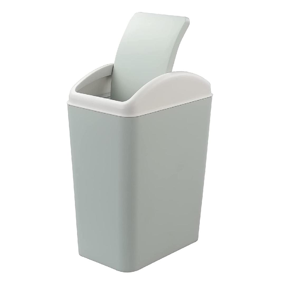 4.5 Gallon Small Plastic Trash Can, Swing Lid Waste Can, Blue