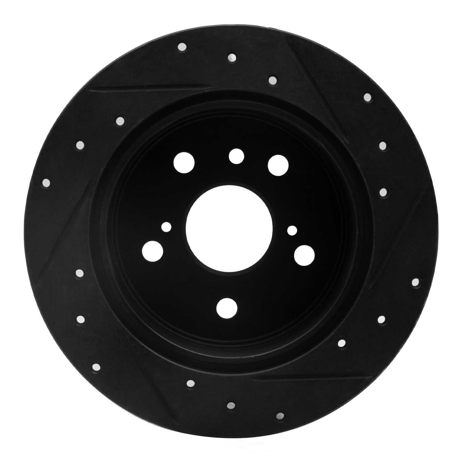 Dynamic Friction Company 633-76079L DFC Brake Rotor - Drilled And Slotted - Black