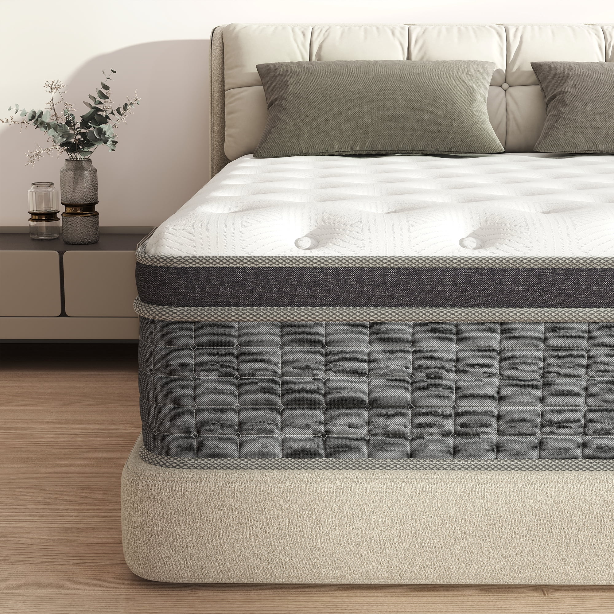 Abunitt 12 inch Full Mattress, Gel Memory Foam Pocket Innerspring Hybrid Mattress In a Box Medium Firm, Adult