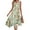 Beige, variant on Women's Vintage Floral Print Sleeveless Midi Dress Round Neck Asymmetric Hem Casual Dress with Elastic Cuffs for Weekend Getaways,Army Green L