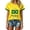 Z1 Yellow, variant on Women's Brazil 2026 Letter Print Top Linear Graphic Short Sleeve Crew Neck Oversized Soccer Fan Active Workout Team Sporty Shirt