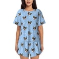 thumbnail image 1 of Fotbe Corgi Dog Conjunto de Pijama Estampado para Mujer, 2 Piezas, Ropa de Dormir con Camiseta de Manga Corta y Shorts Suaves-Small, 1 of 6