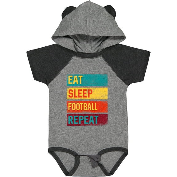 Inktastic Football Sports Eat Sleep Football Repeat Boys or Girls Baby Bodysuit