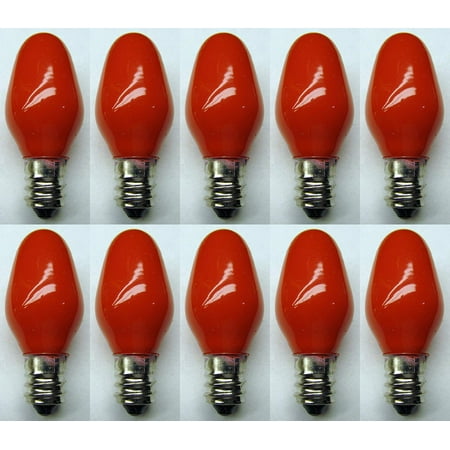

CEC Industries #7C7 CR 120V (Red) Bulbs 120 V 7 W E12 Base C-7 shape (Box of 10)