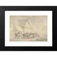 thumbnail image 2 of Thomas Rowlandson 24x17 Black Modern Framed Museum Art Print Titled - Stable Yard with Horses (1784-1795), 2 of 5