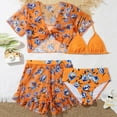 Little Girl Swimsuit 4 Piece Swimwear Bikini Sets With Tropical Flower little-girl-swimsuit-4-piece-swimwear-bikini-sets-with-tropical-flower