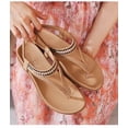 thumbnail image 4 of Sandalias para mujer con suela de goma PU suave con cuentas elásticas, 4 of 8