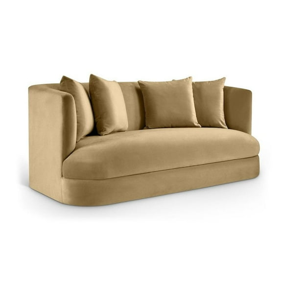 Meridian Furniture Alder Camel Velvet Loveseat