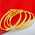 thumbnail image 2 of TAILTOSS 1Pc Simple Golden Bangle Open Bracelet Brass Material for Wedding and Dress Up, 2 of 6
