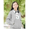 thumbnail image 2 of Number 5 With Flowers Hoodie Juniors -Image by Shutterstock,  Medium, 2 of 4
