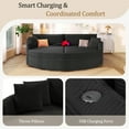 thumbnail image 5 of Euroco Oversized Double Chaise Lounge Sofa 102.3" Sofa Bed Upholstered Loveseat Sofa Couch with Deep Seat and USB Ports for Living Room, Black, 5 of 9