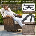 thumbnail image 4 of Gymojoy Luxury 3 Pieces Patio Furniture Set Wicker Outdoor High Back Swivel Rocker Glider Chairs Set of 2 with Side Table and 6 Inch Cushions, 4 of 10