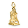 thumbnail image 5 of Real 14kt Yellow Gold Solid Polished 3-D Liberty Bell Charm Pendant; for Adults and Teens; for Women and Men, 5 of 5