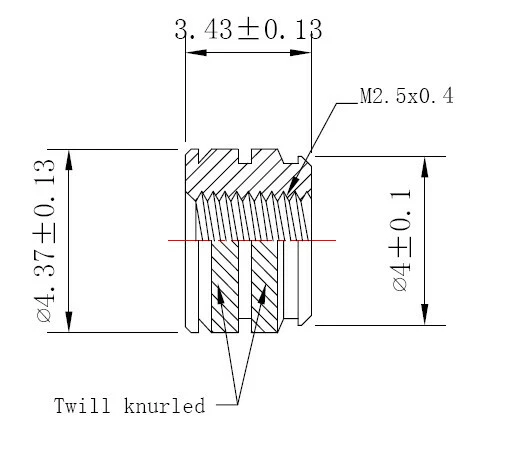 CIRCLE- Qty 50 M2.5 2.5Mm M2.5-0.4 Brass Threaded Heat Set Screw Inserts For 3D Printing