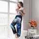thumbnail image 5 of Balery Futuristic Blue Light White Tiger Pantalones de pijama para mujer, pijamas ultraligeros, pantalones de estar por casa-XX-Large, 5 of 6
