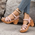 thumbnail image 7 of Bkhluea Women Braided Strap Block Heel Sandals Comfortable Footwear For Party Daily Casual Outdoor Activities, 7 of 7
