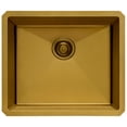 thumbnail image 7 of Ruvati RVH7121GG 21 in. 16 Gauge Rounded Corners Single Bowl Polished Brass Stainless Steel Undermount Bar Prep Kitchen Sink, Matte Gold, 7 of 7