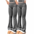 thumbnail image 2 of QATAINLAV Weekly Prime 2 Pack Leggings for Women Casual High Waisted Workout Pants Tummy Control Fold-Over Flare Yoga Pants Solid Buttery Soft Comfy Leggings Dark Gray XL, 2 of 8