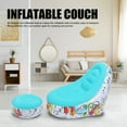 thumbnail image 3 of Up Inflatable Lounger Chair with Foot Stool Portable Waterproofing Flocking Folding Blow Up Air Sofa Bed for Camping Outdoor, 3 of 7
