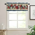 thumbnail image 2 of Blue Christmas Kitchen Valances for Windows 42x12 Inch Kitchen Curtains Valances Rod Pocket Xmas Botanical Poinsettia Balls Bathroom Window Valances for Window Treatment Decor, 2 of 6