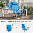 thumbnail image 5 of Ktaxon Backpack Beach Chair, Outdoor 4-Level Adjustable Folding Chair, Protable Seating with Cup Holder & Removable Headrest, Blue, 5 of 10