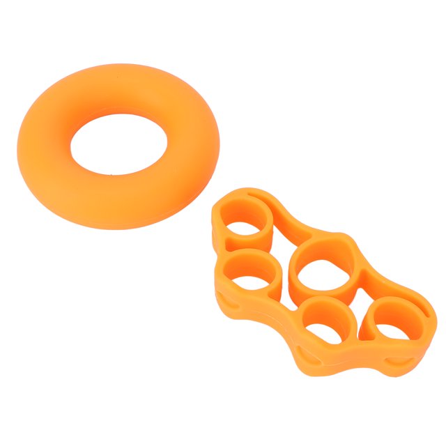 Zaqw Anneau de Renforcement de Poignée, Anneau de Poignée O Type Exercice de Doigt 50lbs + Étireur Orange 11lbs pour Récupération du Doigt Arthritique, Renforcement de Main