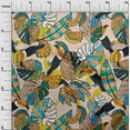 thumbnail image 3 of oneOone Cotton Silk Dark Beige Fabric Leaves Craft Projects Decor Fabric Printed By The Yard 42 Inch Wide, 3 of 6