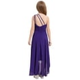 thumbnail image 2 of Manyakai Robe à une Épaule pour Filles, Ourlet Haut-Bas, Robe de Princesse à Volants, Taille Haute, Robe de Danse de Soirée, Violet 14, 2 of 7