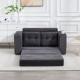 thumbnail image 2 of Convertible Sofa Bed, 2 in 1 Fold Out Floor Couch with Pillows, Memory Foam, Corduroy, Space-Saving Seating for Living Room, Gray, 2 of 12