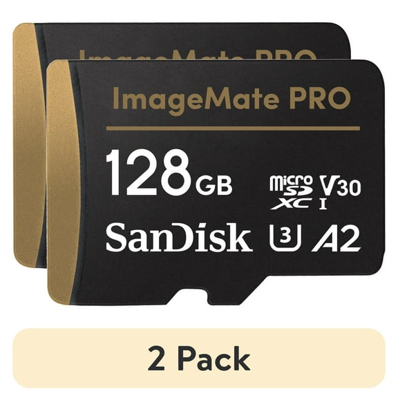 (2 pack) SanDisk ImageMate Pro 128GB microSDXC Flash Memory Card