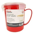 thumbnail image 1 of Home Basics Tasse à Soupe Micro-Ondes avec Couvercle Ventilé, Rouge, 24 Onces, 1 of 5