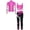 Hot Pink, variant on Kids Girls Ice Skating Suit Stripe Zipper Jacket Vest with Patchwork Pants Set Yoga Workout Hot Pink 6