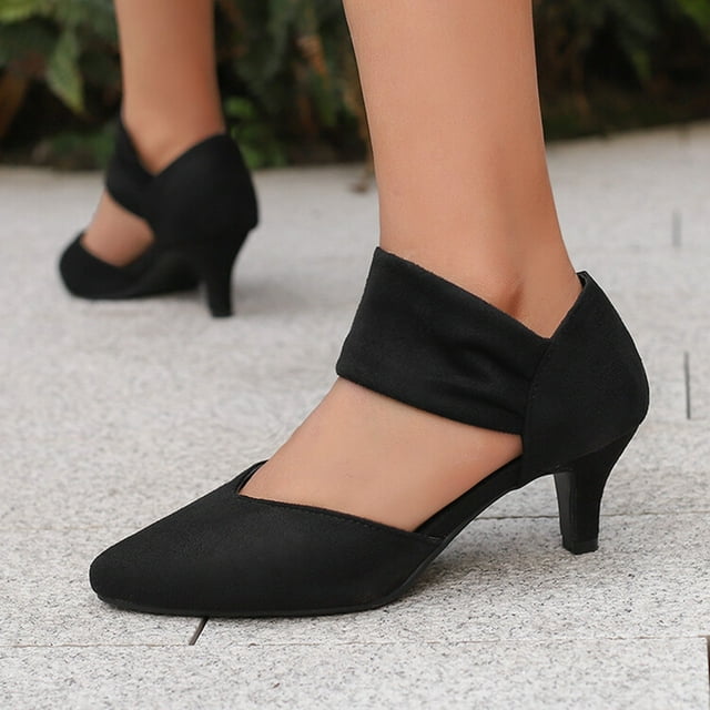 MKLEKYY Sandalias de Mujer de Playa Sandalias de Tiras Con Punta Puntiaguda de Gamuza para Mujer Con Tacones de Bloque de Color Sólido para desplazamientos