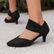 thumbnail image 1 of MKLEKYY Sandalias de Mujer de Playa Sandalias de Tiras Con Punta Puntiaguda de Gamuza para Mujer Con Tacones de Bloque de Color Sólido para desplazamientos, 1 of 4