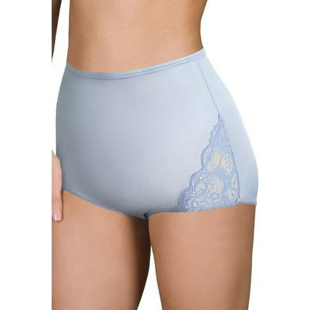Velrose Lingerie Shadowline Nylon Full Brief Panty with Lace  3-Pack 17082/17082X-3PK