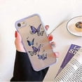 thumbnail image 5 of Funda para iPhone SE 2022, iPhone 7/8, iPhone SE 2020, diseño de mariposas con purpurina, fina, de TPU, a prueba de golpes y antiarañazos., 5 of 5