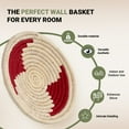 thumbnail image 3 of Wicker Village 10" Medium Red Woven Basket, Handmade Natural Grass Wall Basket Décor, 3 of 4